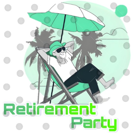 Relaxing Retirement Party Illustration Digital Files