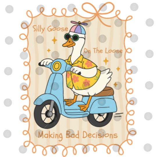 Silly Goose Riding Scooter Design Digital Files