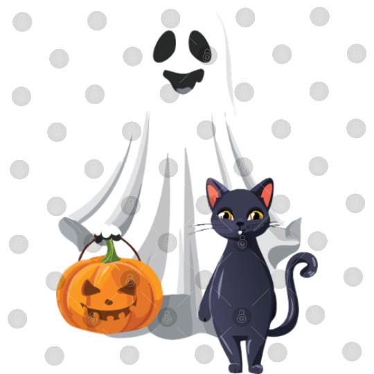 Halloween Ghost Cat Pumpkin Digital Files