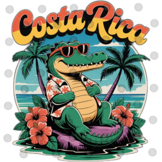 Costa Rica Tropical Crocodile Design Digital Files
