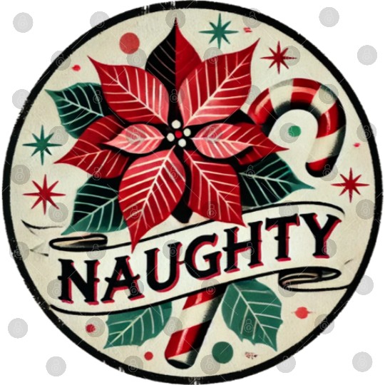 Festive Poinsettia Naughty Holiday Design Digital Files
