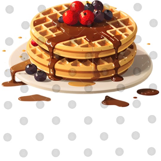 Chocolate Drizzled Berry Waffles Design Digital Files
