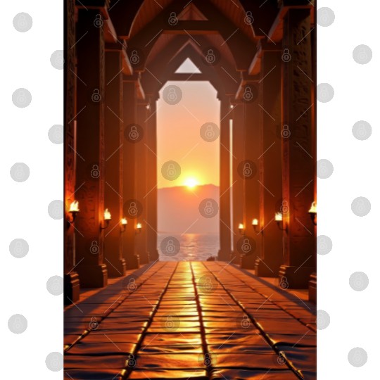 Hall of Embers Twilight over the Fjord Digital Files