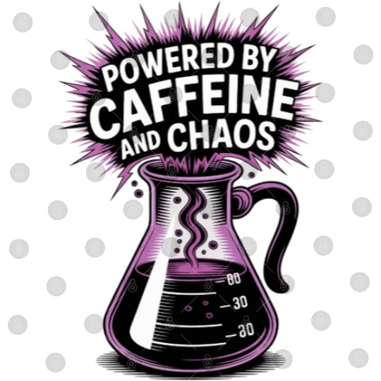 Powered by Caffeine and Chaos Funny Energy Quote Digital Files