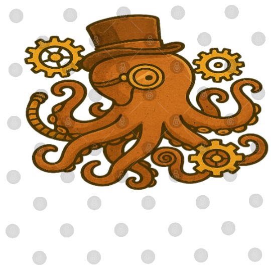 Steampunk Octopus with Top Hat Digital Files