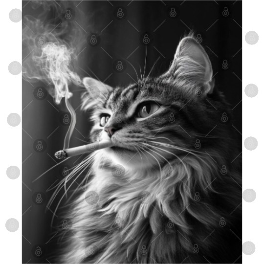 I Love Cats Smoking Meme Funny Humor Digital Files