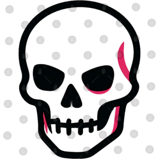 Neon Pink Skull Graphic Design Digital Files