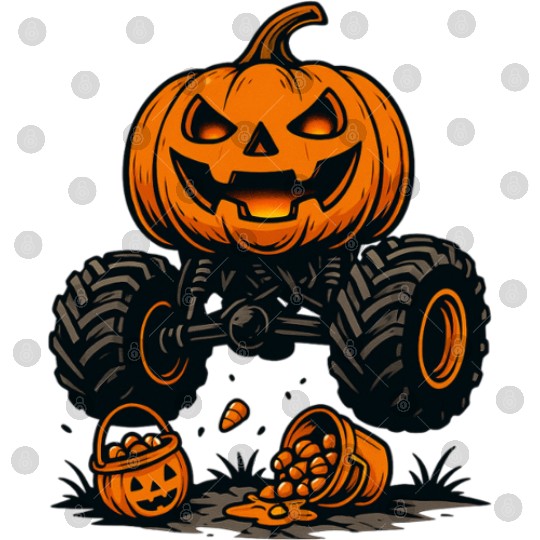 Pumpkin Head Monster Truck with Off-Road Features Digital Files