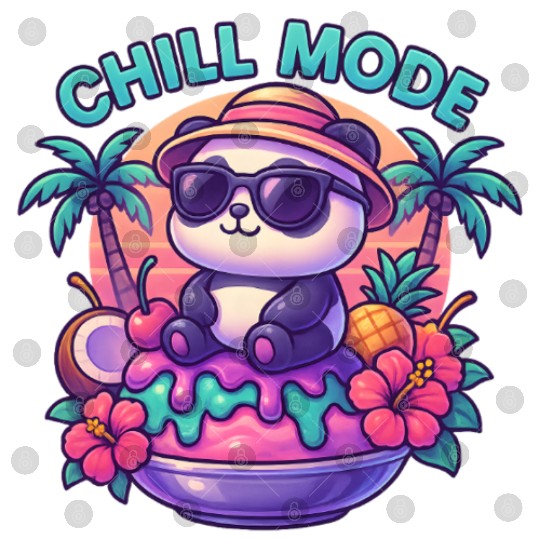 Panda Chill Mode Summer Vibes Digital Files