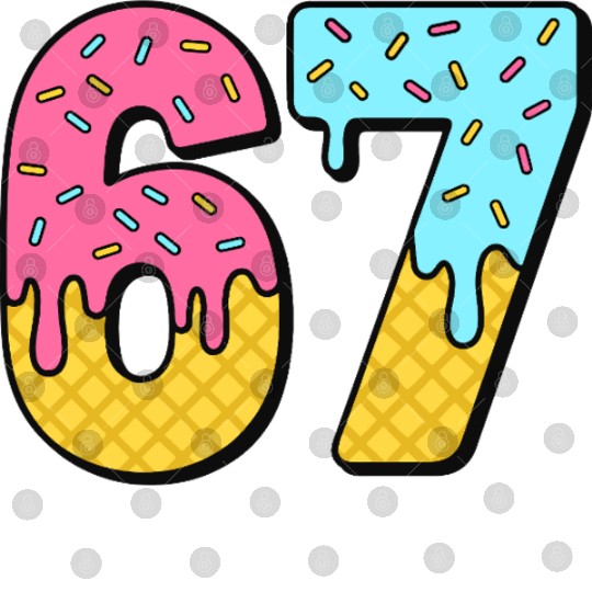 Six Seven Meme Ice Cream Drip Waffle Cone Funny 67 Digital Files
