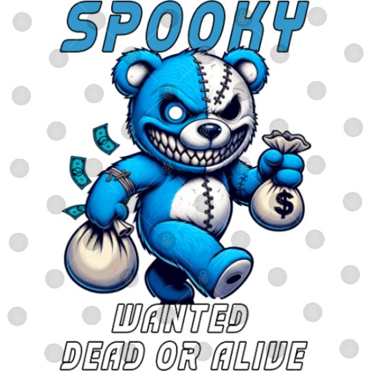 Spooky Teddy Bear Wanted Dead or Alive Halloween Digital Files