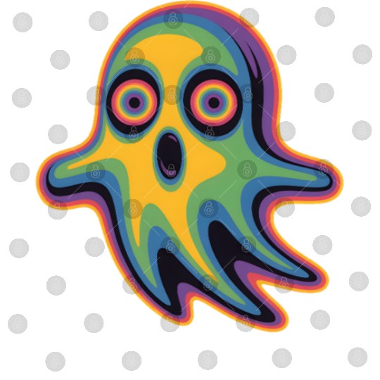 Trippy Ghost Digital Files Vaporwave Psychedelic Rave EDM