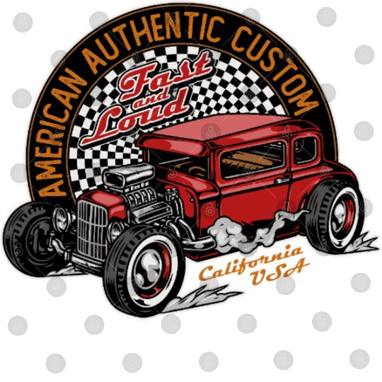 Vintage Hot Rod Car Illustration Digital Files