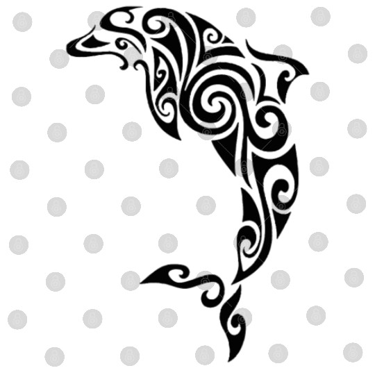 Dolphin Tattoo Black Funny Digital Files