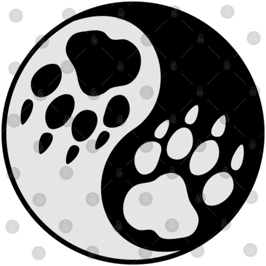 wolf paw ying yang Digital Files