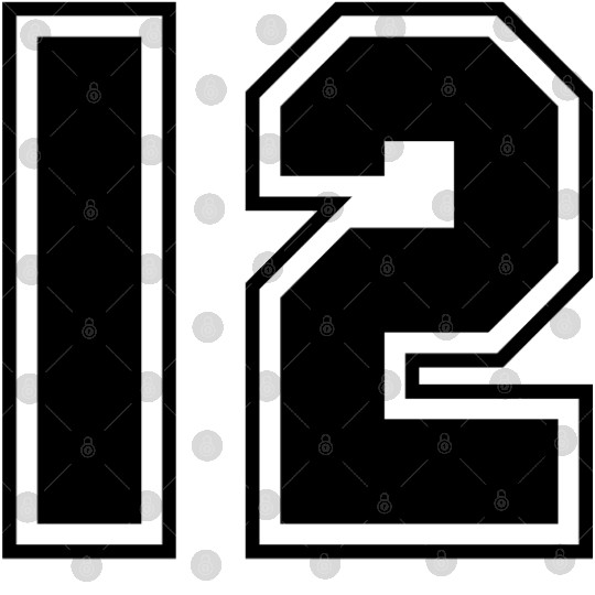 College jersey letter 12 Digital Files