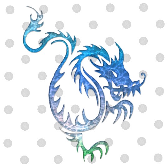 Chinese Blue Water Dragon Digital Files