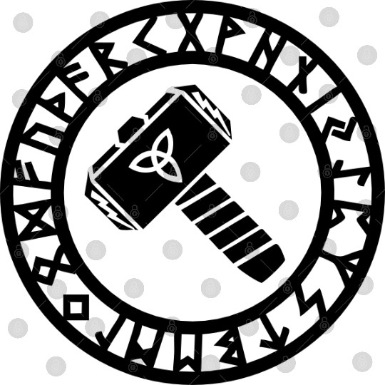 Thors Hammer, Runes, Triquetra, Mjolnir, Pagan Digital Files