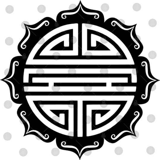 Shou Lotus , Chinese good luck charm, long life Digital Files