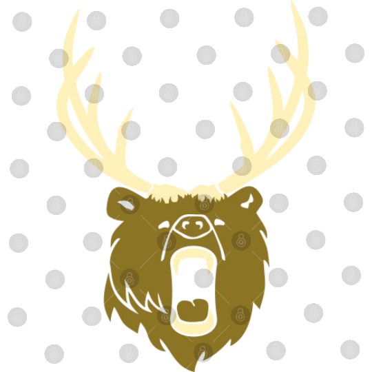 The beer - Grizzly with antlers (2c) Digital Files