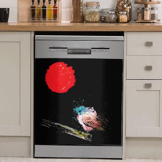 Murakami Birds Red Moon Japenese Dish Washer Covers