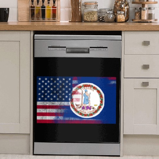 Virginia American Flag Fusion Dish Washer Covers