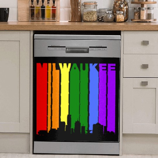 Milwaukee Wisconsin Rainbow LGBT Gay Pride Dish Washer Covers