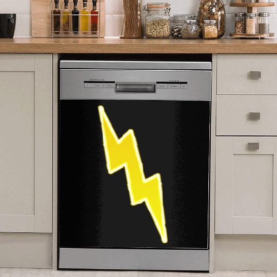 Zap - Yellow Lightning Bolt Dish Washer Covers