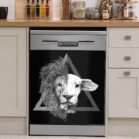 Christian,Bible Quote,Lion and Lamb Dish Washer Covers