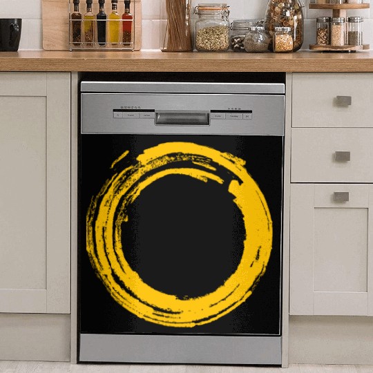 Rising Sun Zen Dish Washer Covers Calligraphy Art Japanese Dish Washer Covers