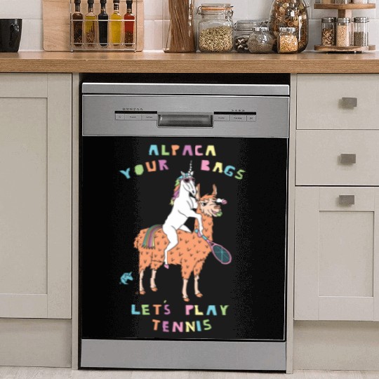 Alpaca Your Bags Let s Play Tennis Unicorn Dish Washer Covers