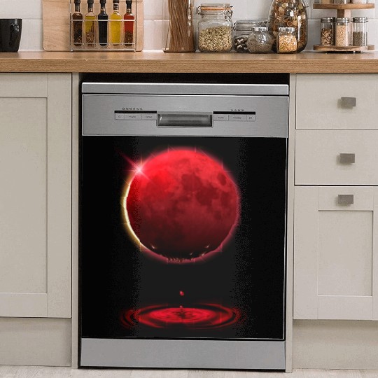 Vampire werewolf blood red moon eclipse Dish Washer Covers