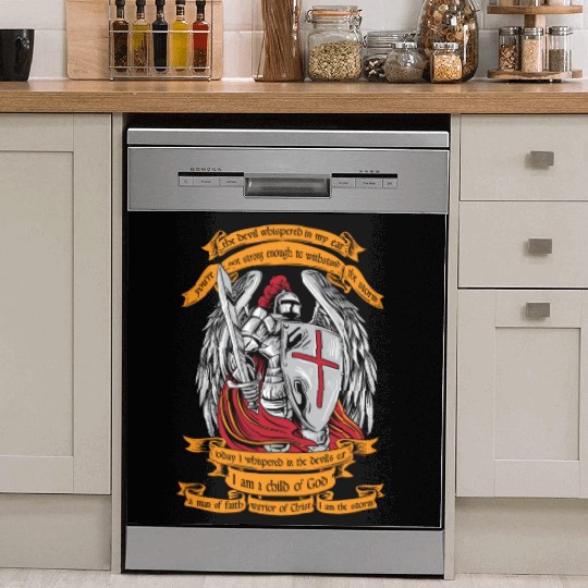 Knight templar I am a child of God Dish Washer Covers Halloween