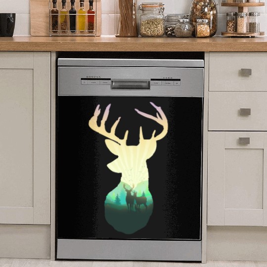 Deer Family In The Forest Unisex Cool Dish Washer Covers