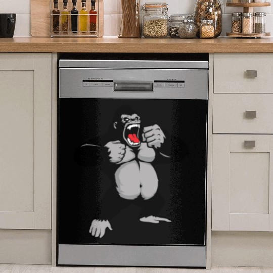 Gorilla Standing, Gorilla Face, Monkey, Ape, Dish Washer Covers