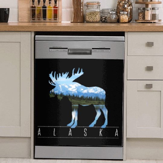Alaska - Moose Nature Outdoor Gift Dish Washer Covers