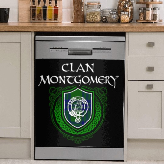 Montgomery Surname Scottish Clan Tartan Crest Badg Dish Washer Covers