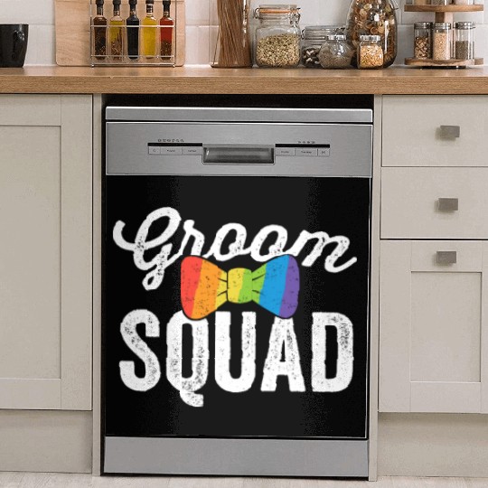 Groom Squad Dish Washer Covers LGBT Pride Gay Bachelor Wedding Gift