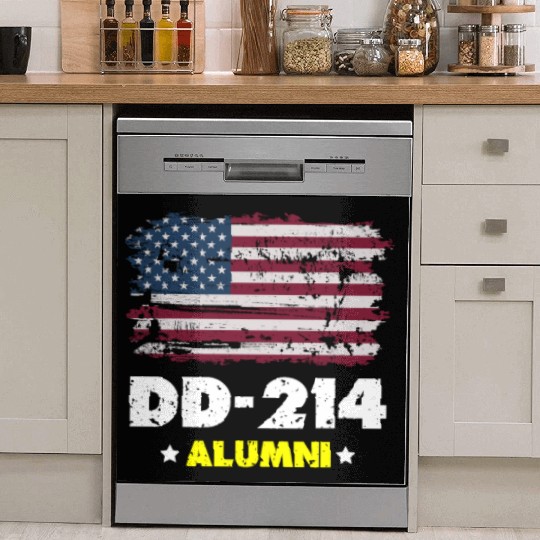 DD-214 Us Armed Forces Alumni American Flag Dish Washer Covers