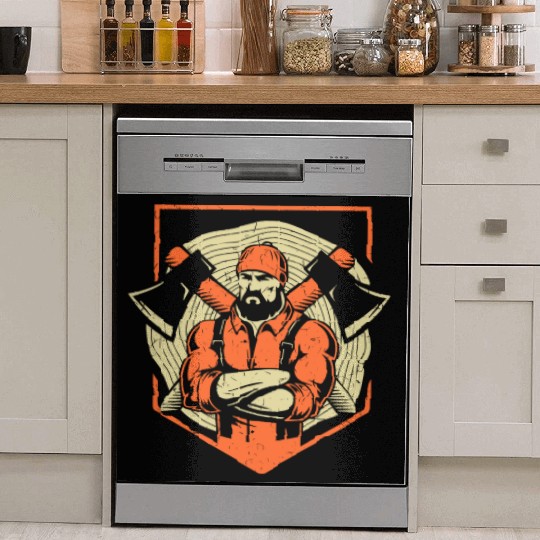 LOGGER LUMBERJACK GIFT CHAIN SAW FOREST WOOD AX Dish Washer Covers