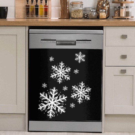 Snowflakes I LOVE WINTER Dish Washer Covers