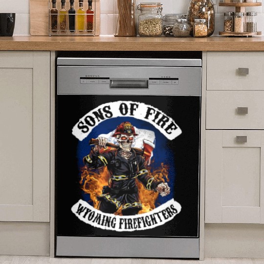 sons of fire wyoming firefighter Dish Washer Covers