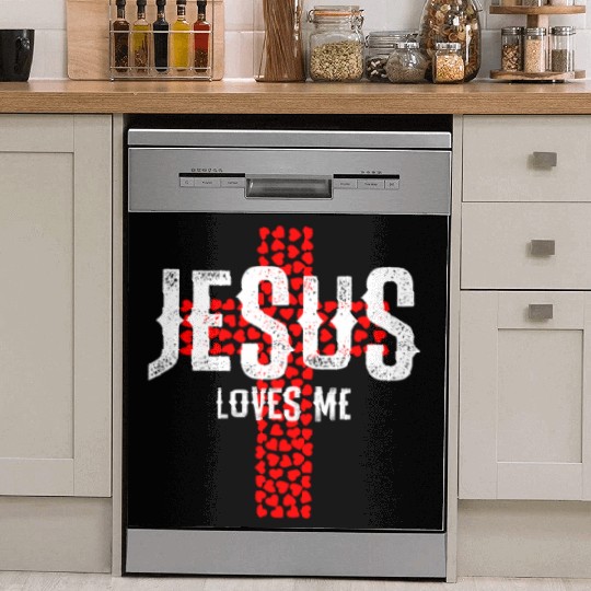 Jesus Loves Me | Religion Church Pray Gift Dish Washer Covers
