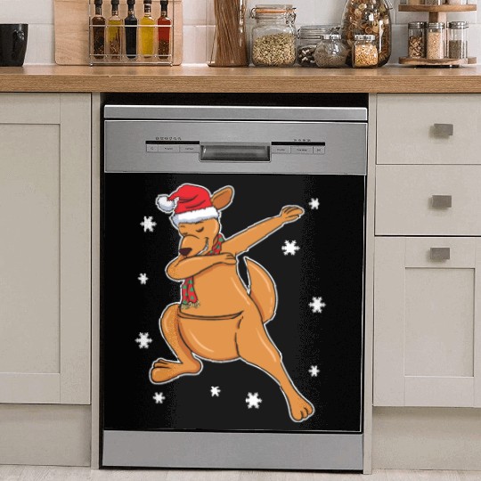Kangaroo Australian Dabbing Xmas Christmas Present Dish Washer Covers