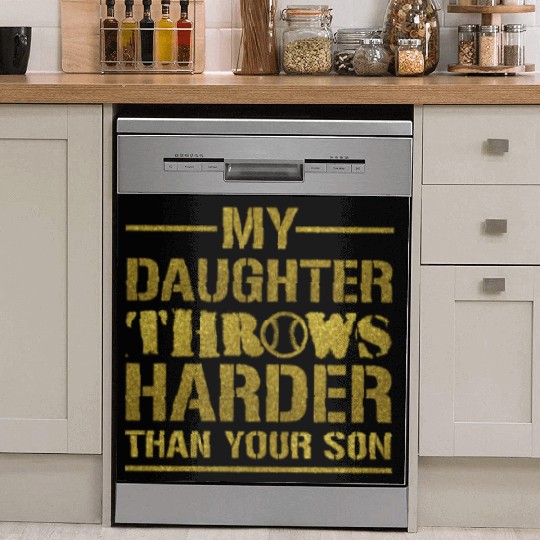Softball Dad Saying Funny Sport Daddy Dish Washer Covers Gift