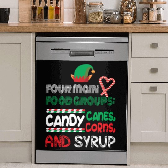 four main food groups candy candy funny elf saying Dish Washer Covers