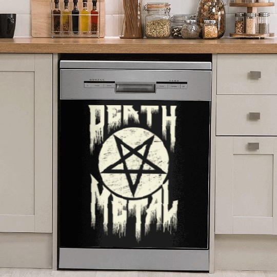 Death metal pentagram lettering. Dish Washer Covers