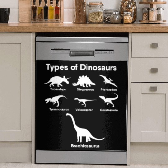Types of Dinosaurs T-Rex Veloceraptor, Triceratops Dish Washer Covers