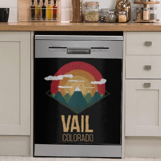 Snowboard Vail Colorado Snowpark Ski Winter Gift Dish Washer Covers