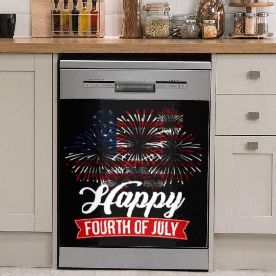 Fourth Of July Dish Washer Covers USA Flag Fireworks 4th of